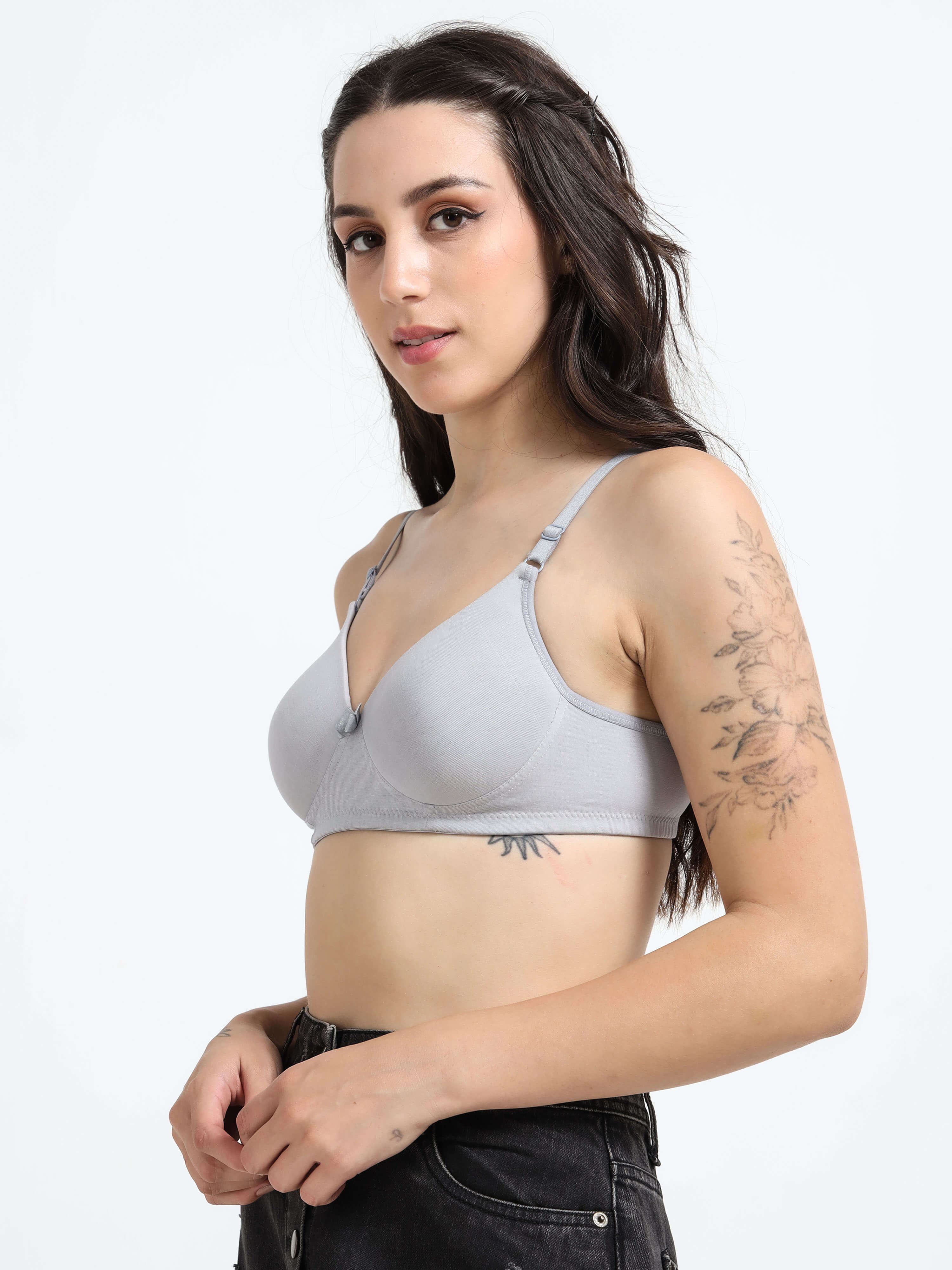Machau Lingerie Women's Everyday Padded Non Wired Full Coverage T-shirt Bra -Rich Cotton