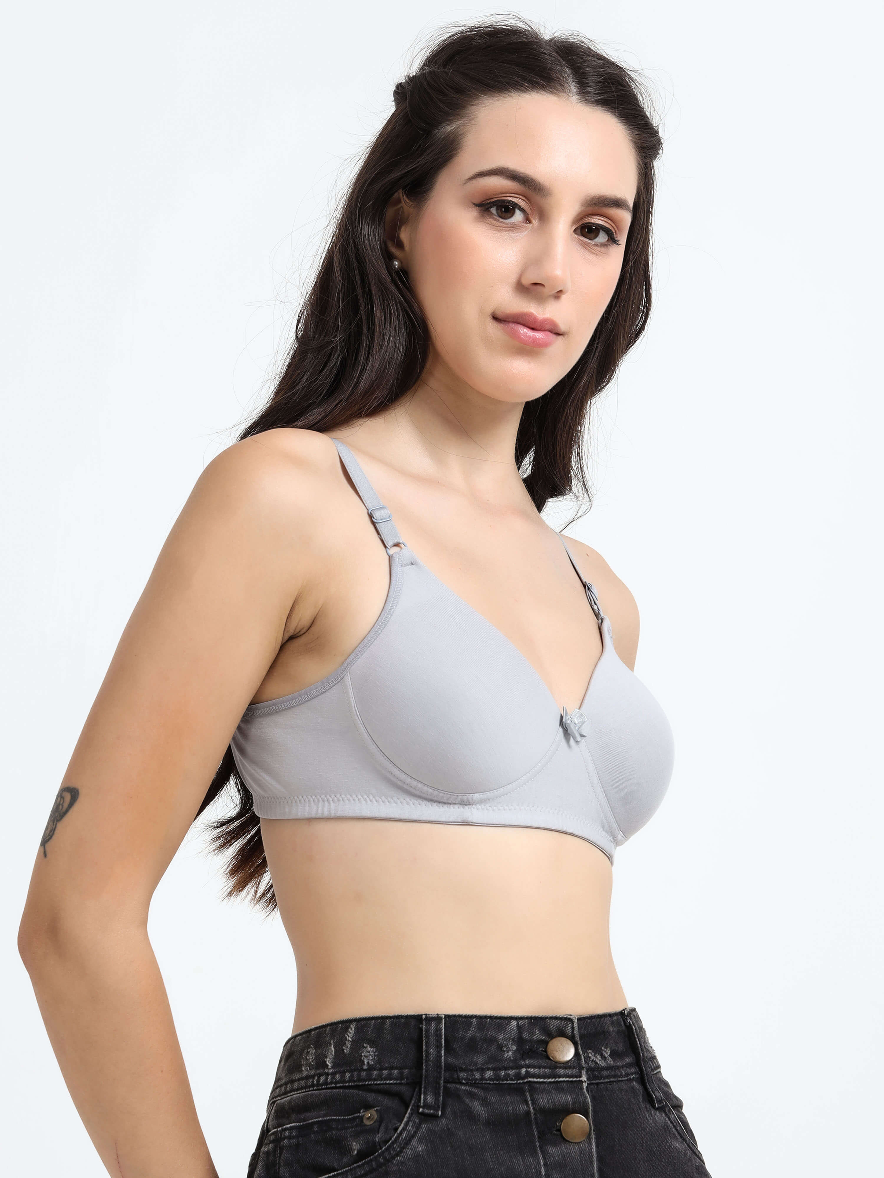 Machau Lingerie Women's Everyday Padded Non Wired Full Coverage T-shirt Bra -Rich Cotton