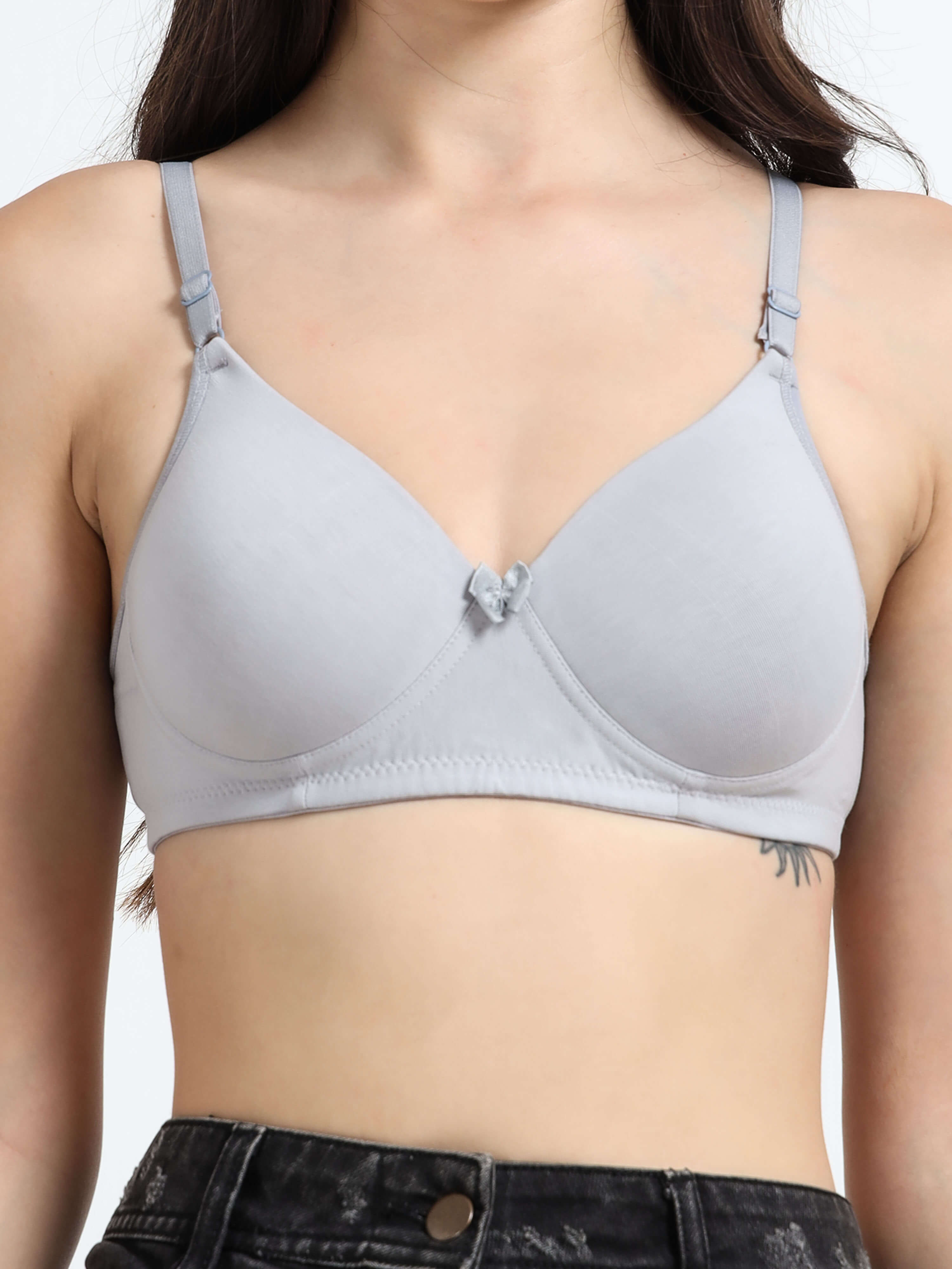Machau Lingerie Women's Everyday Padded Non Wired Full Coverage T-shirt Bra -Rich Cotton
