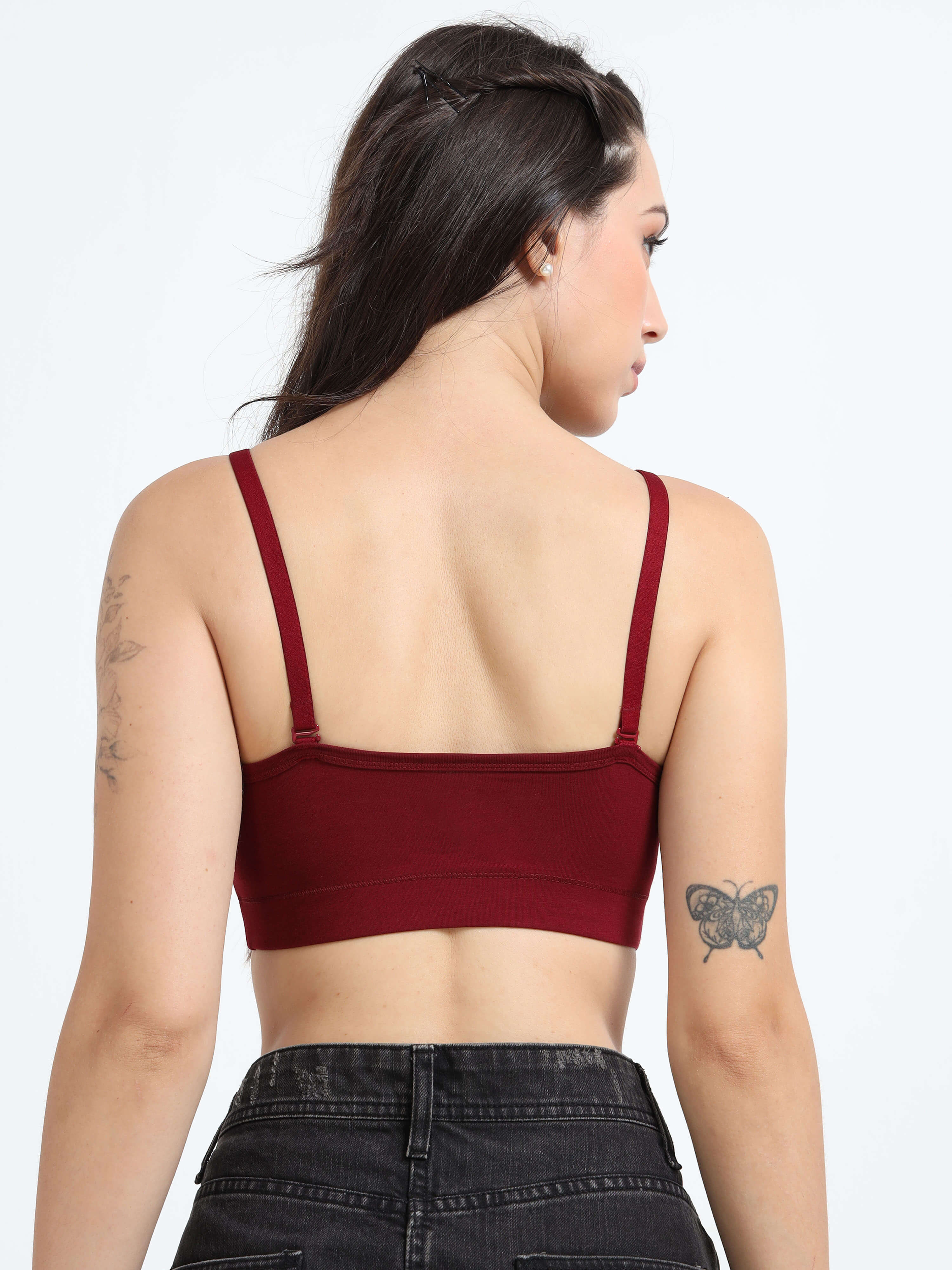 Machau Lingerie Women's Non Padded and Non Wired Full Coverage Cotton-Rich Fabric in Everyday Sports Bra -NYKA