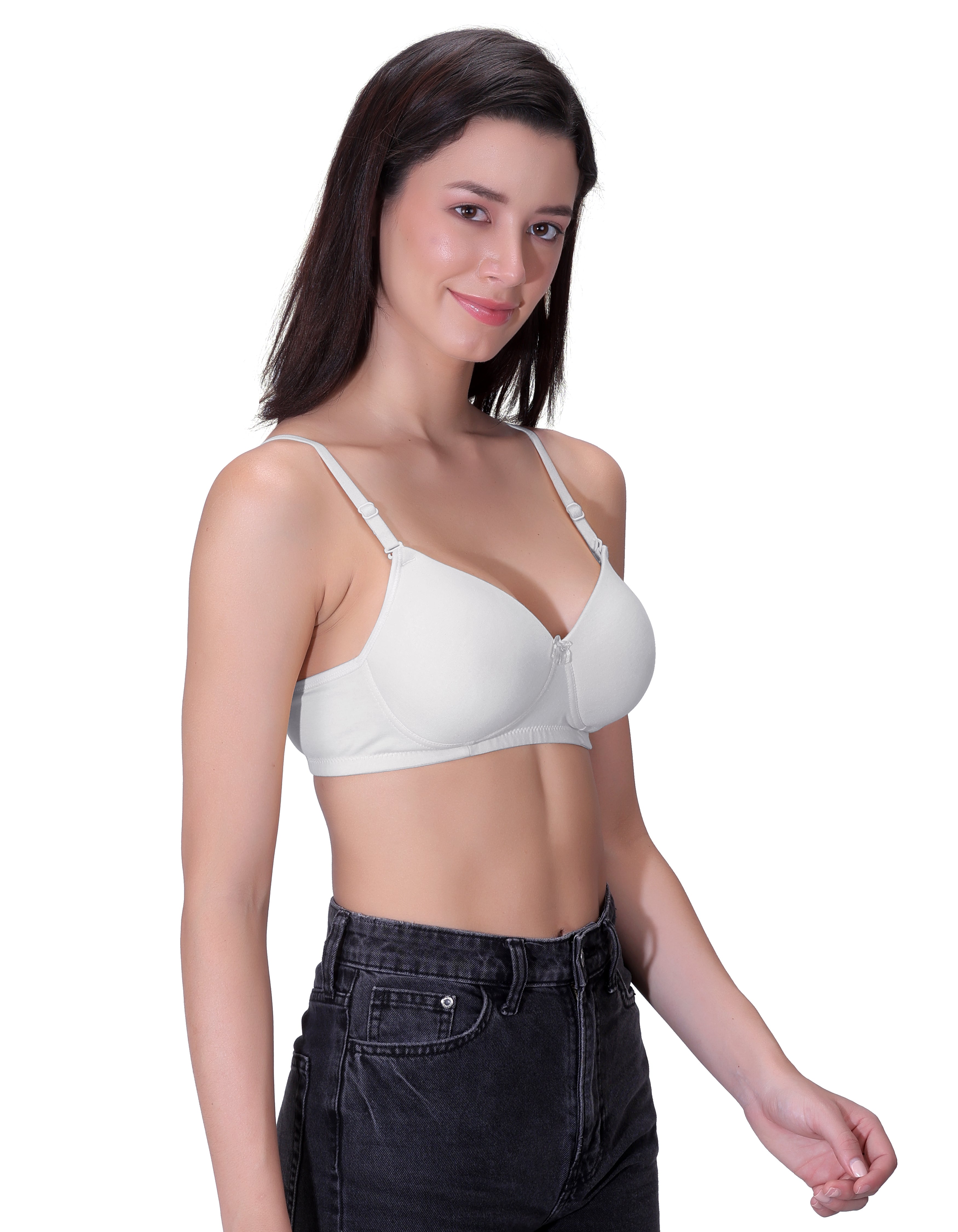 Machau Lingerie Women's Everyday Padded Non Wired Full Coverage T-shirt Bra