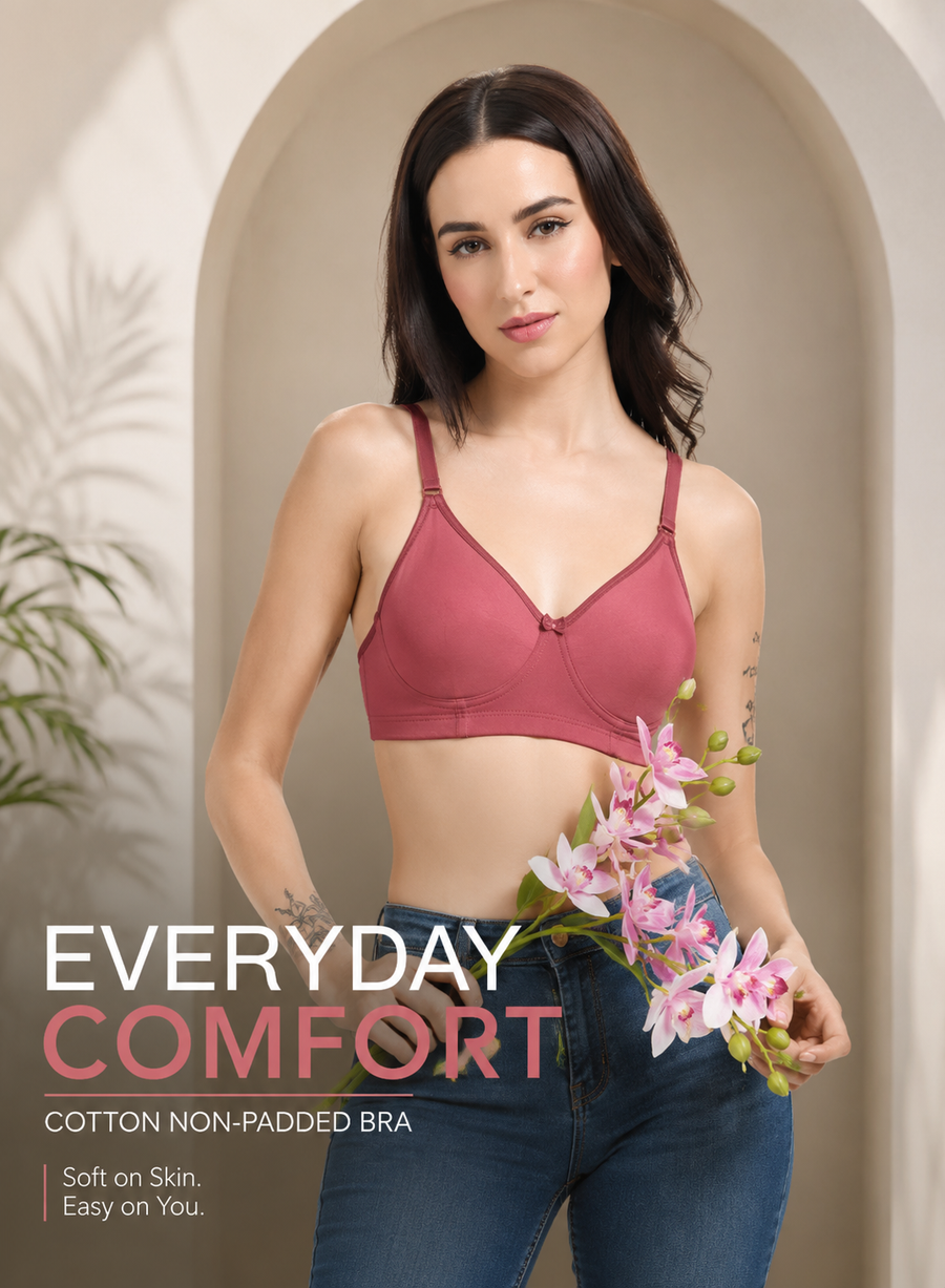 COOL: Non-Padded Wire-Free Full Coverage Cotton Rich T-Shirt Bra