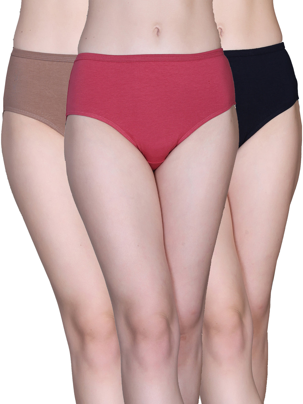 Leona Women Super Combed Cotton Hipster Panties – Pack of 3 (Assorted)