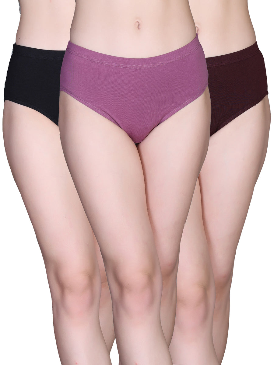 Relax Women Cotton Stretch Hipster Panties – Pack of 3