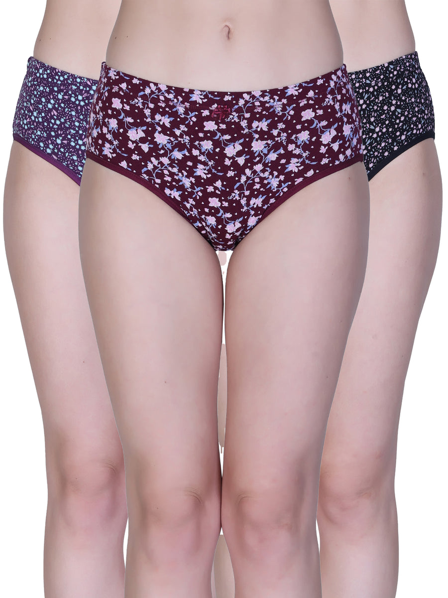 Supreme Women’s Cotton Stretch Hipster Panties – Pack of 3 | Everyday Comfort | Sweat Absorbent | No-Marks Waistband | Solid Colours